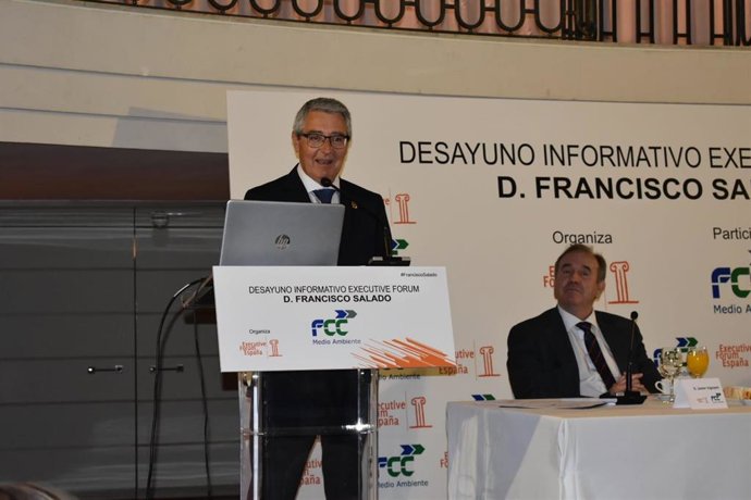 El presidente de la Diputación, Francisco Salado, en una conferencia en Madrid, en el marco del Executive Forum España.