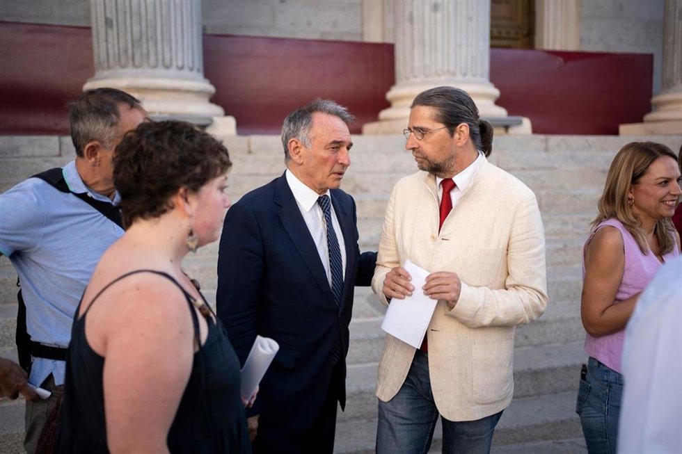 Los diputados de IU Francisco Sierra y Enrique Santiago