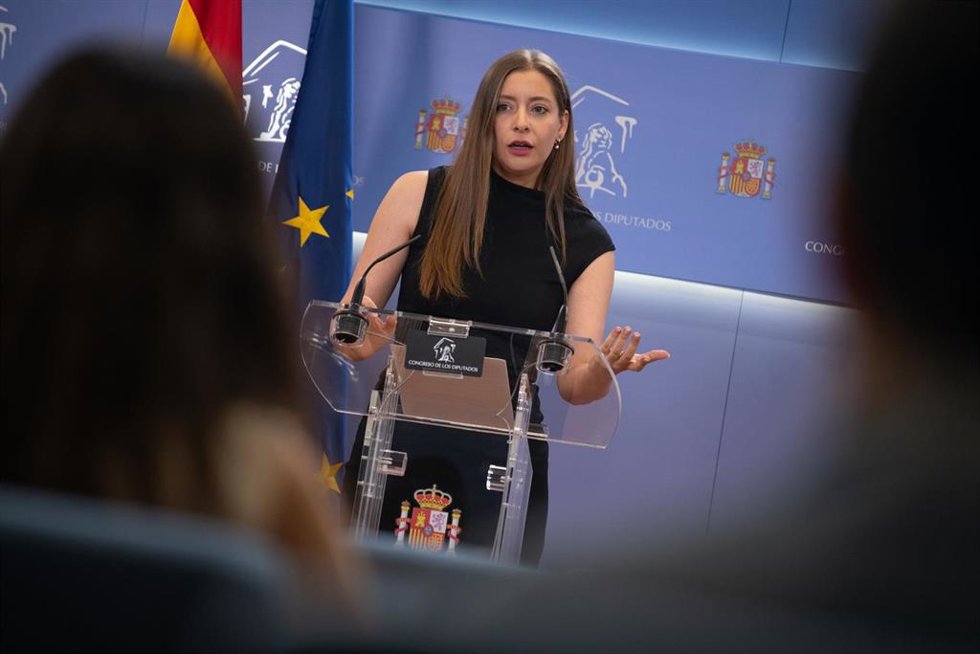 La portavoz del PP en el Congreso, Ester Muñoz, durante una rueda de prensa en el Congreso de los Diputados, a 16 de junio de 2026, en Madrid (España).