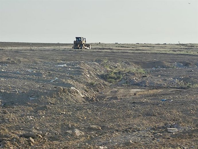 Zona de Ventorro del Cano, en Alcorcón, tras la retirada de residuos y vertidos junto a movimientos de tierras sin orden del Ayuntamiento de la ciudad.