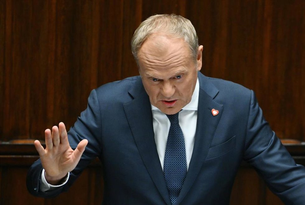 El primer ministro de Polonia, Donald Tusk, en una intervención ante el Parlamento.