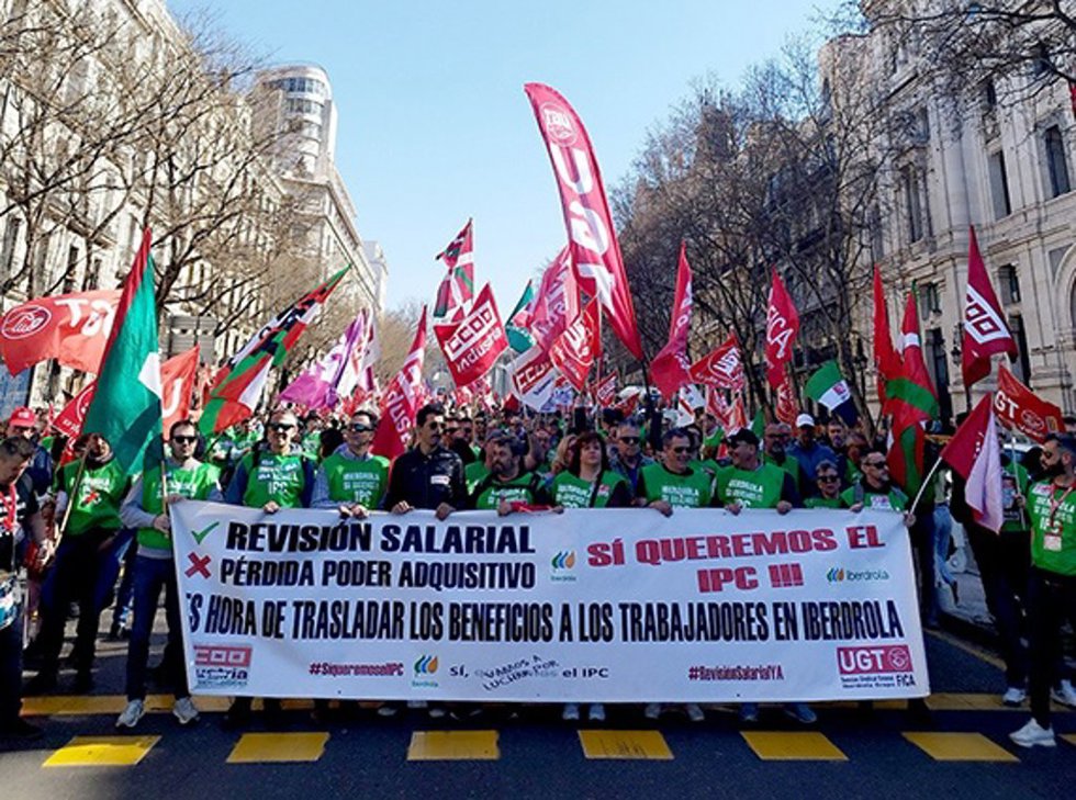 Manifestación en Madrid de empleados de Iberdrola