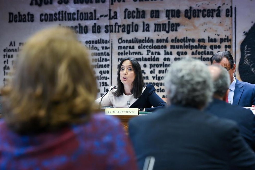 La directora general de la Guardia Civil, Mercedes González Fernández, comparece ante la Comisión de Interior, en el Senado, a 16 de junio de 2026, en Madrid (España). 