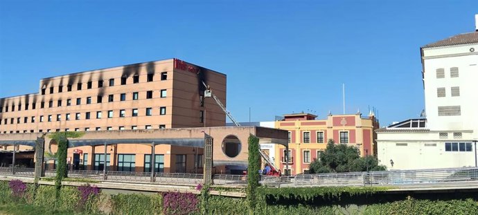 Incendio hotel y cafetería Málaga capital