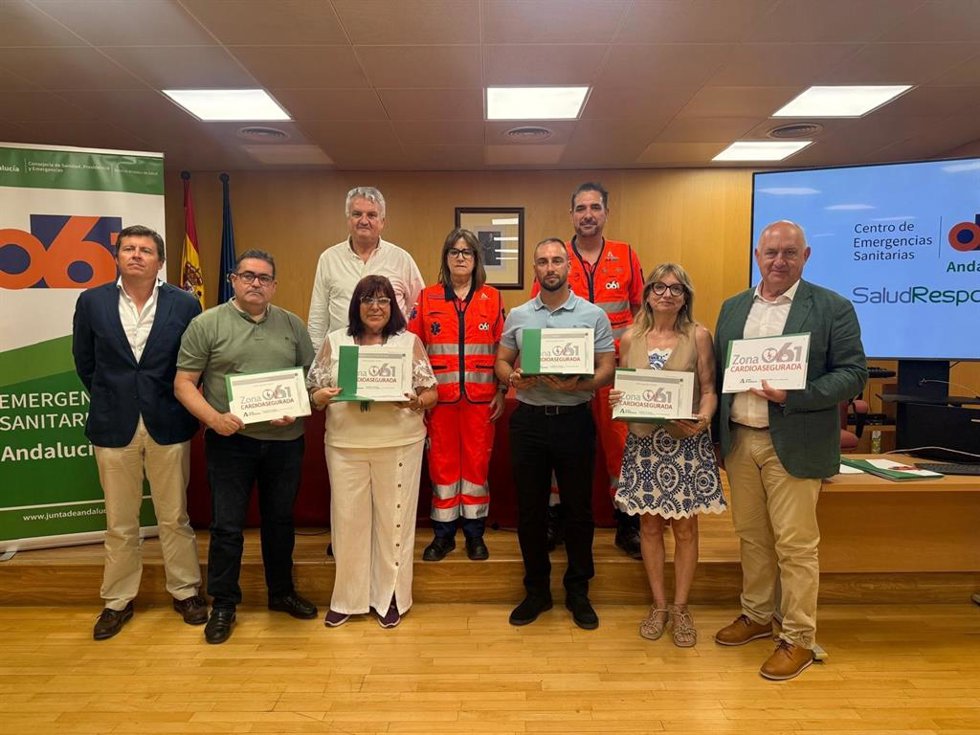 Acto de entrega de reconocimientos como 'Zona Cardioasegurada' a nueve instalaciones públicas y privadas de la provincia de Almería.