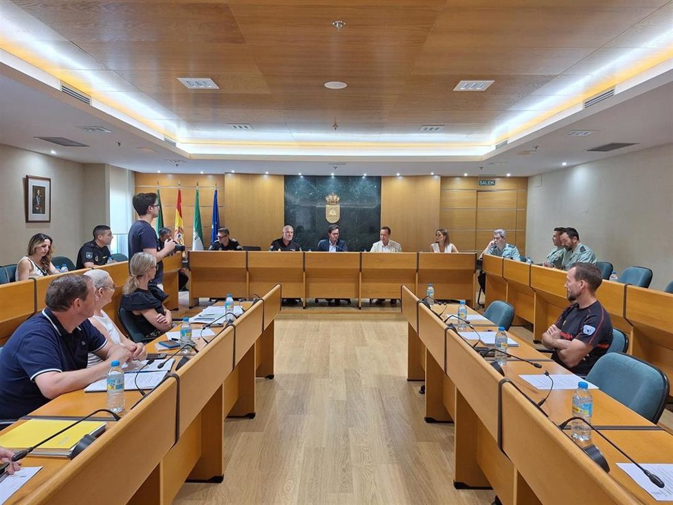 Reunión de la Junta Local de Seguridad, celebrada en el Ayuntamiento de El Ejido (Almería).