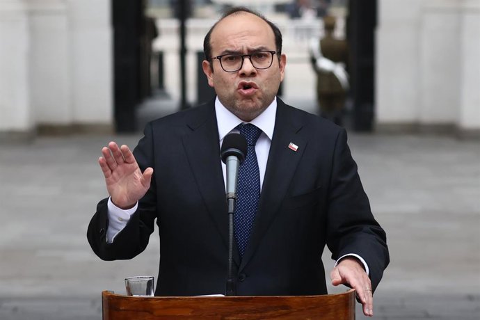 Santiago 16 de junio 2026.  El Subsecretario del Interior, Maximo Pavez, realiza un punto de prensa en La Moneda  Dragomir Yankovic/Aton Chile