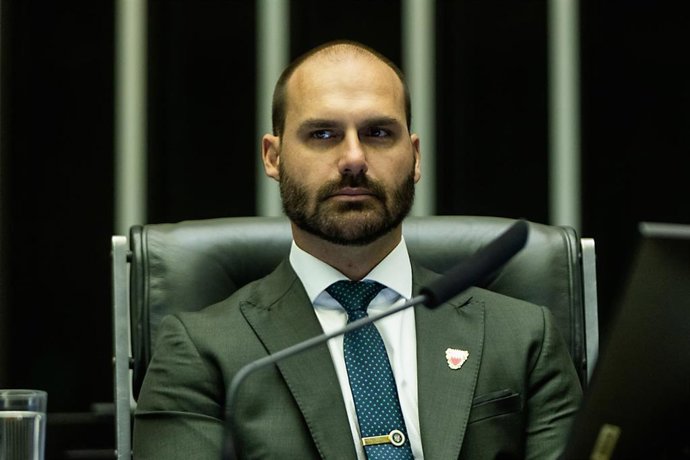 Archivo - El exdiputado brasileño Eduardo Bolsonaro, hijo del expresidente Jair Bolsonaro, en una imagen de archivo
