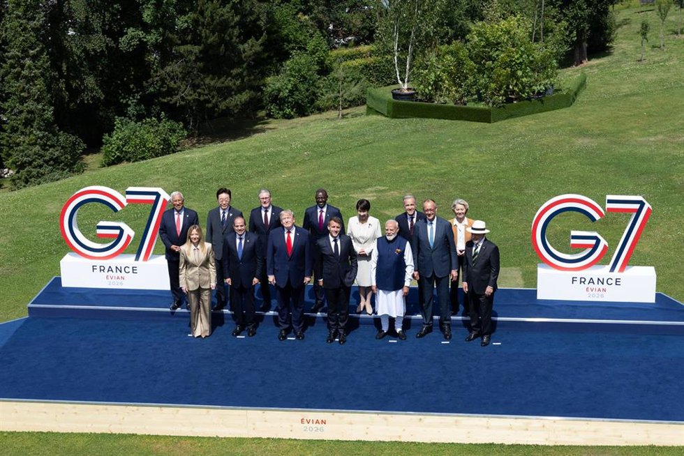 Participantes de la cumbre del G7 celebrada en la localidad francesa de Évian-les-Vains 