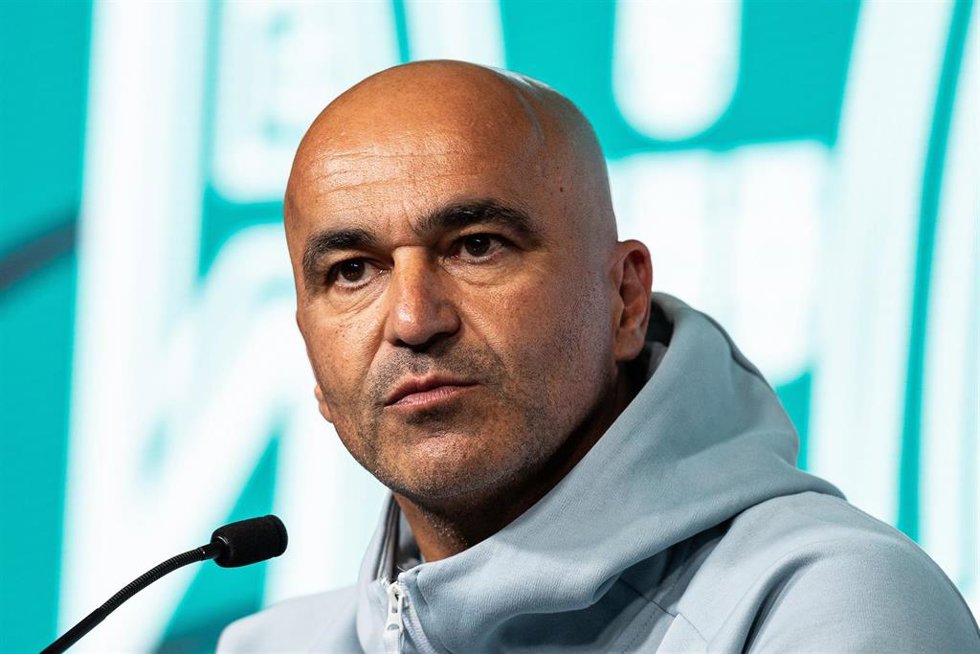 El seleccionador de Portugal Roberto Martínez en rueda de prensa