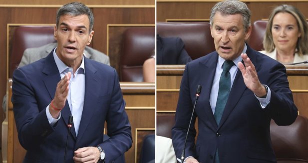 Feijóo llama "cobarde" a Sánchez por "amordazar" al Parlamento y el presidente sitúa de nuevo los comicios en 2027