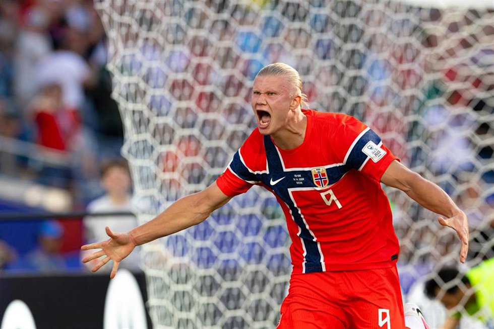 El delantero Erling Haaland celebra uno de sus goles en el Noruega-Irak (4-1) del Mundial 2026