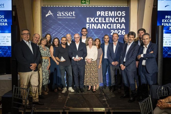 Imagen de la entrega de los Premios a la Excelencia Financiera de ASSET el martes en Barcelona.