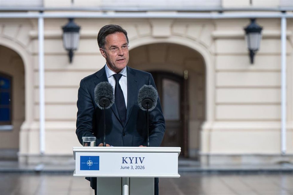 El secretario general de la OTAN, Mark Rutte, durante una visita a Kiev (Ucrania)