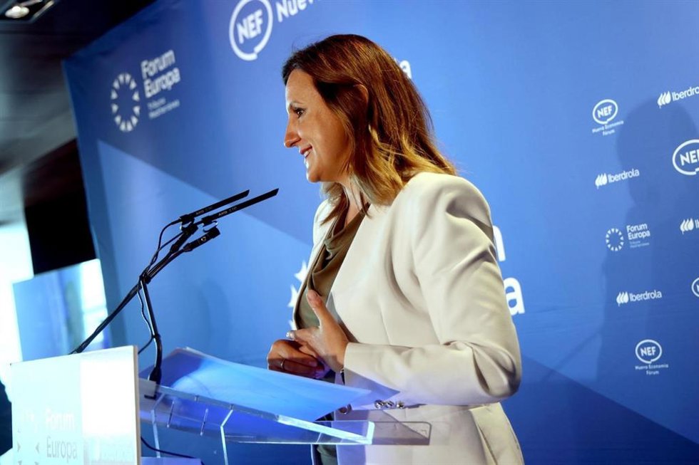 La alcaldesa de València, María José Catalá, durante su participación en un desayuno informativo de Nueva Economía Fórum.