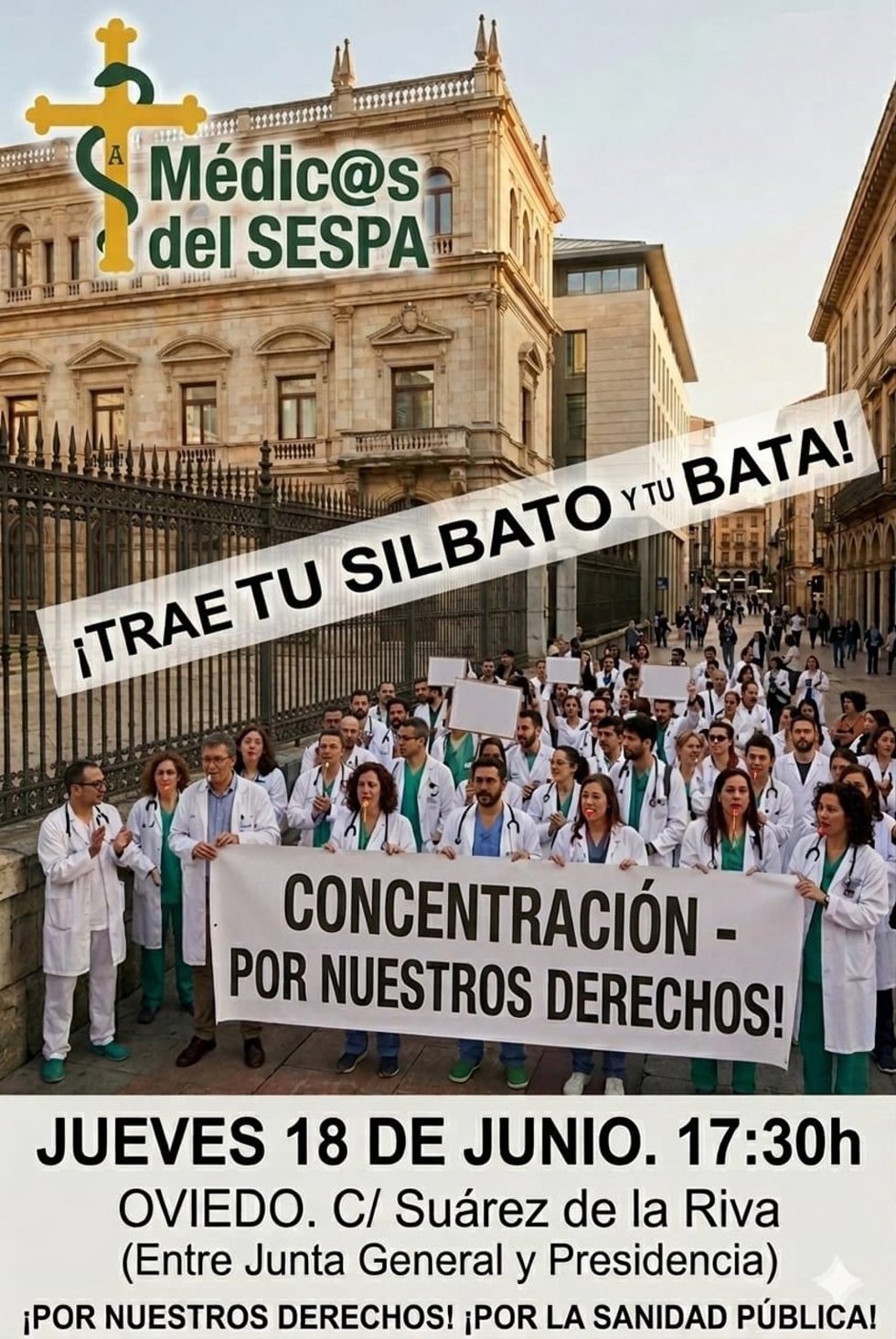 Nueva concentración de los Médicos del Sespa.