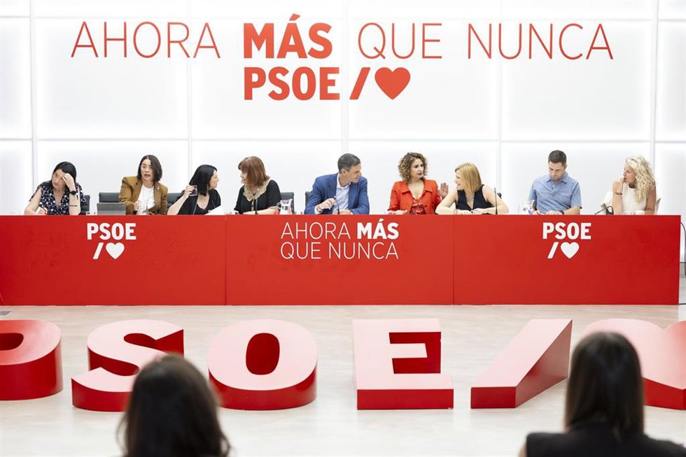 Reunión de la Ejecutiva Federal del PSOE, en la sede de la calle Ferraz.