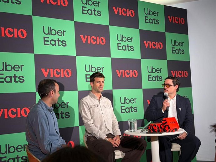 O ex-jogador da seleção nacional de futebol Gerard Piqué em um evento publicitário do Uber Eats.