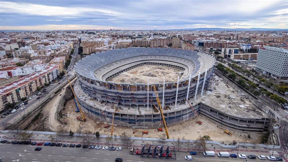 Archivo - Imagen de la construcción del Nou Mestalla. 