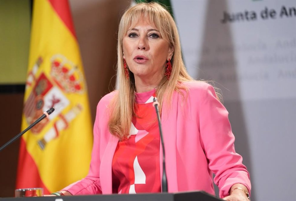 La consejera portavoz del Gobierno andaluz en funciones, Carolina España, en la rueda de prensa posterior al Consejo de Gobierno.