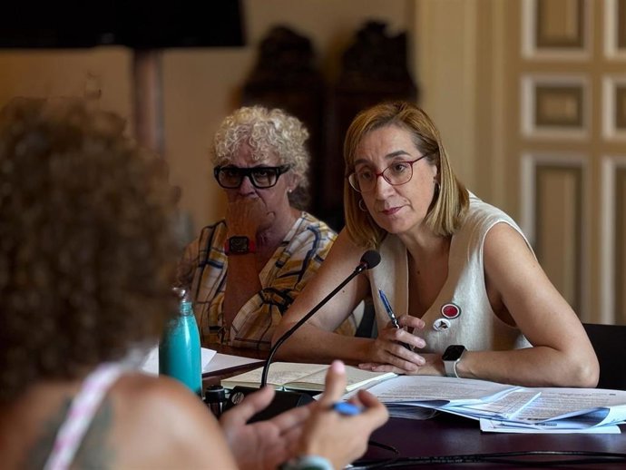 La portavoz de VTLP en el Ayuntamiento de Valladolid, Rocío Anguita, en una comisión municipal.