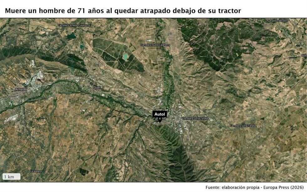 Fallece un hombre de 71 años tras sufrir un accidente y quedar atrapado debajo de un tractor en una finca de Autol