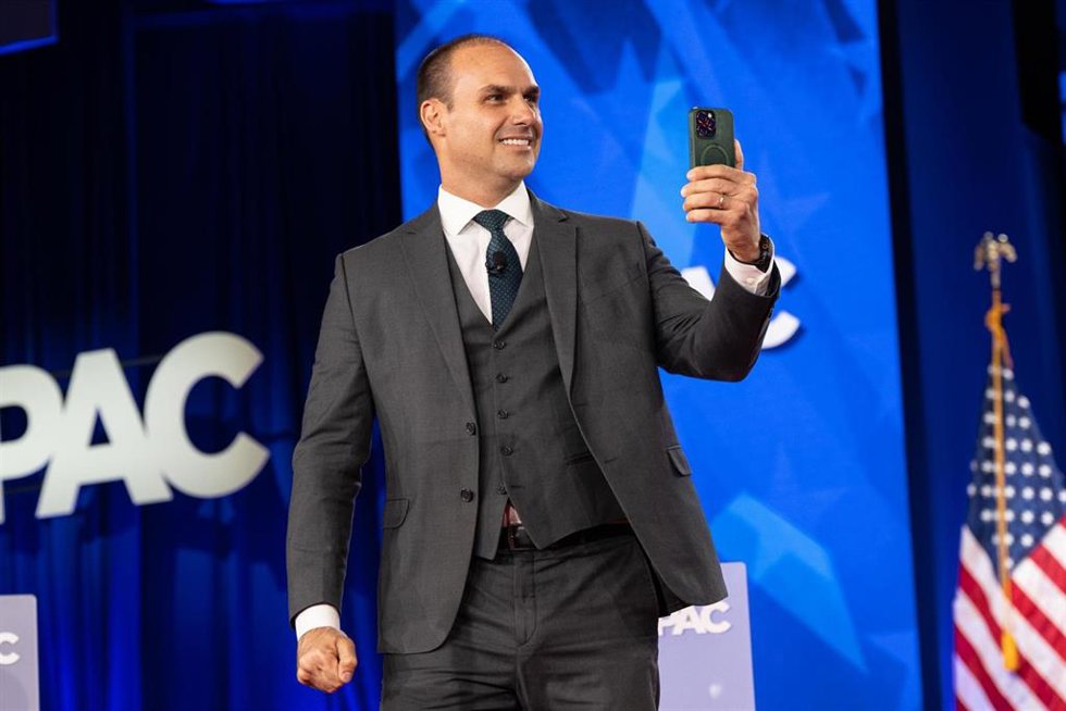 Archivo - El exdiputado brasileño Eduardo Bolsonaro, hijo del expresidente Jair Bolsonaro
