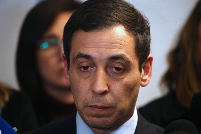Santiago, 23 Julio 2024. El Defensor de la Ninez, Anuar Quesille, realiza punto de prensa para referirse a las acciones institucionales que se desplegaran tras la revocacion de la prision preventiva del senor Eduardo Macaya Zentinelli. Javier Salvo/Aton