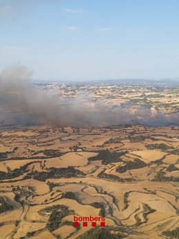 Imagen del incendio en Talavera (Lleida)
