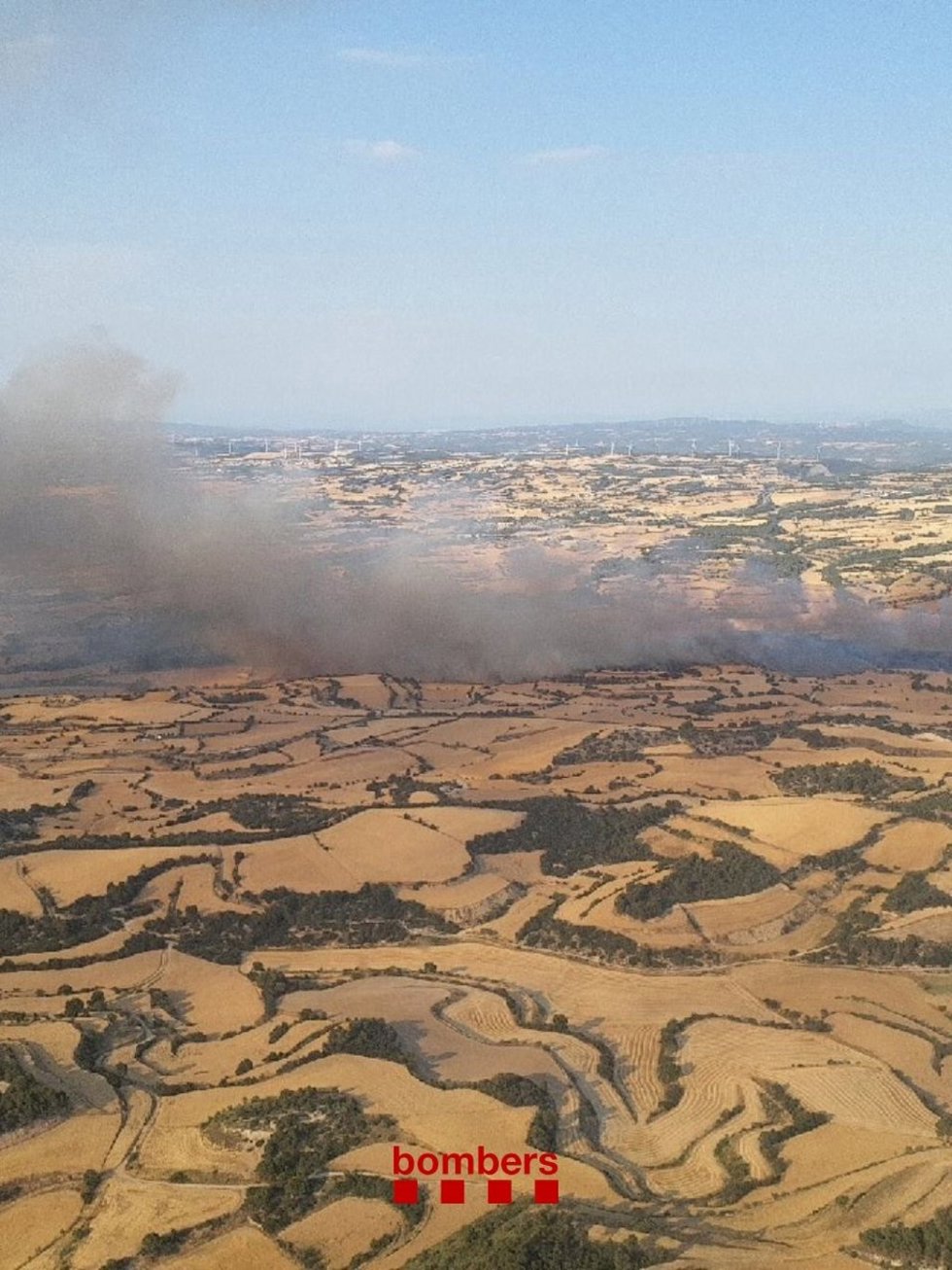 Imagen del incendio en Talavera (Lleida)