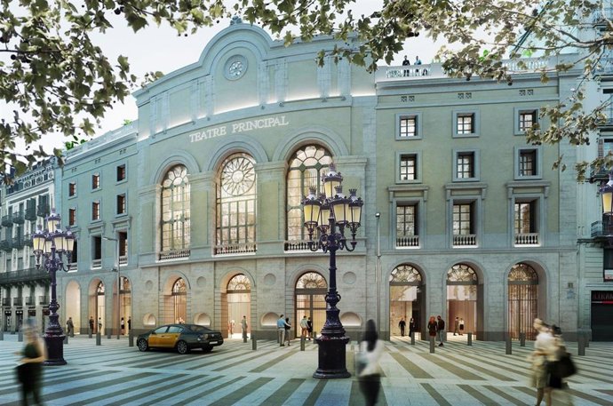 Render de la fachada del Teatre Principal de Barcelona