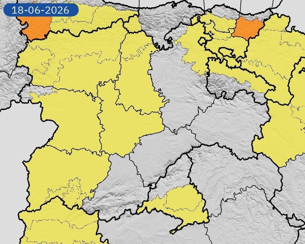 Avisos meteorológicos este jueves en la comunidad de Castilla y León.