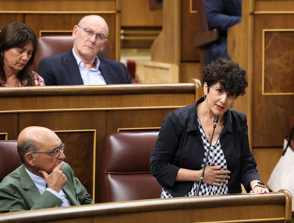 La diputada del PNV, Maribel Vaquero, interviene durante una sesión de control al Gobierno, en el Congreso de los Diputados, a 17 de junio de 2026, en Madrid (España). 