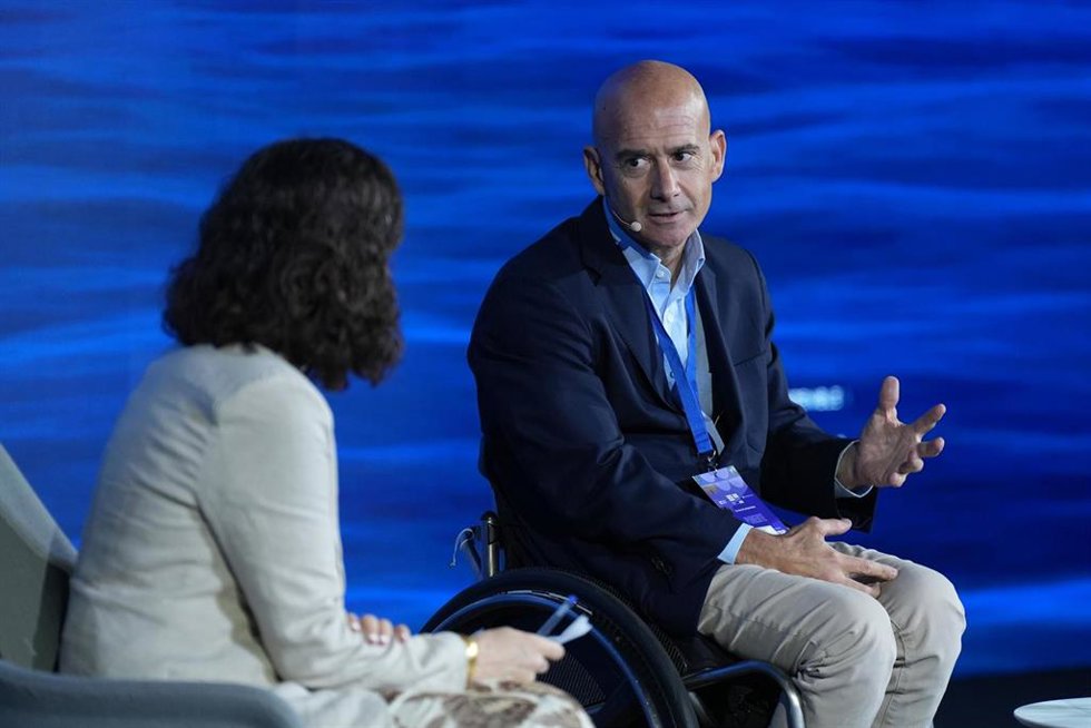 El consejero delegado de Metrovacesa, Jorge Pérez de Leza, este jueves en el Foro Económico y Social del Mediterráneo en Barcelona.
