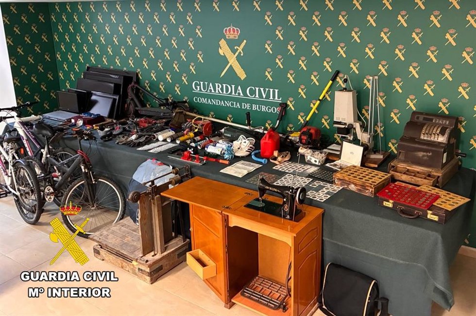 Objetos incautados en los robos.