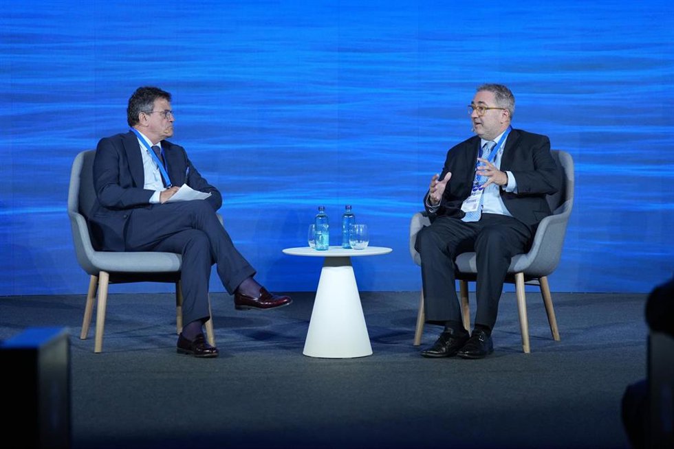 El director general de Telefónica en Catalunya, Chema Casas, este jueves durante el Foro Económico y Social del Mediterráneo en Barcelona.
