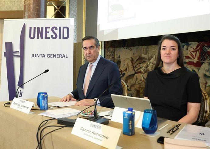 El presidente de Unesid, Bernardo Velázquez, y la directora general, Carola Hermoso, a 18 de junio de 2026.