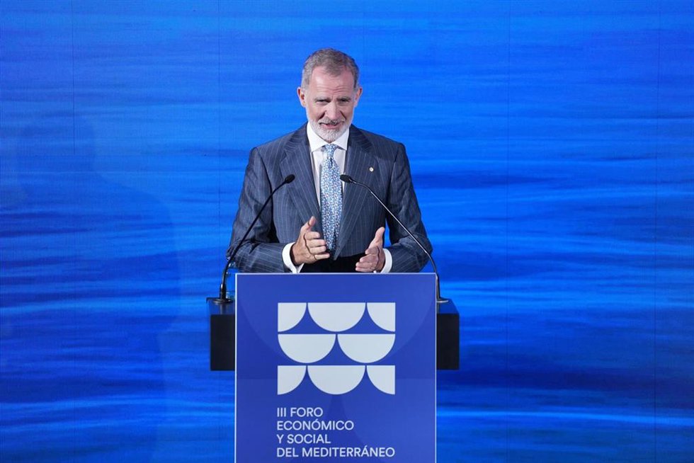 El Rey Felipe VI en la segunda jornada del III Foro Económico y Social del Mediterráneo organizado por Prensa Ibérica en Barcelona