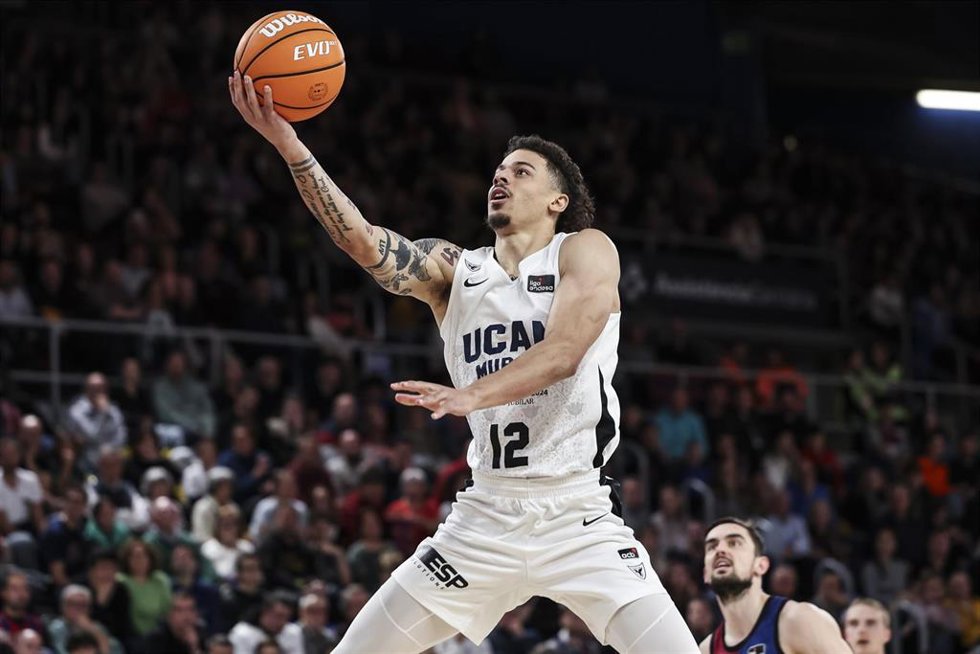 Archivo - Jonah Radebaugh en un partido de Liga Endesa con UCAM Murcia