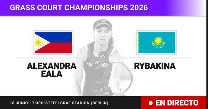 Alexandra Eala - Elena Rybakina: resumen y estadísticas del partido de Octavos de final de Grass Court Championships