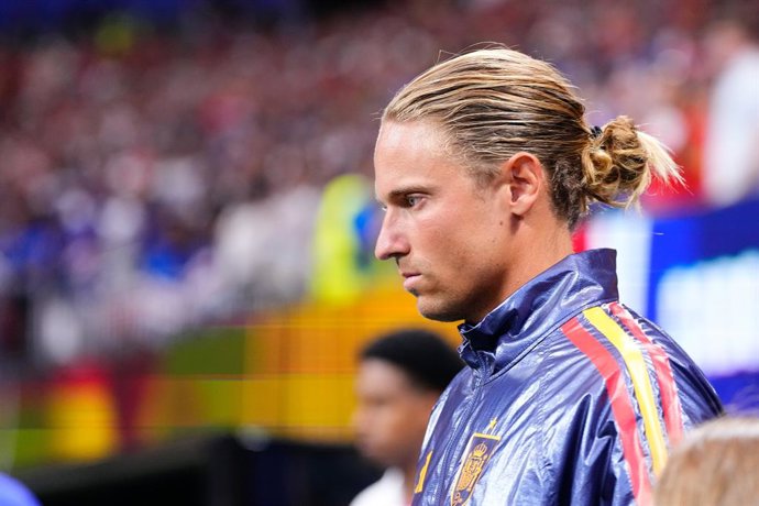 Marcos Llorente, da Espanha, observa durante a partida do Grupo H da Copa do Mundo da FIFA 2026 entre Espanha e Cabo Verde, no Atlanta Stadium, em 15 de junho de 2026, em Atlanta, nos Estados Unidos.