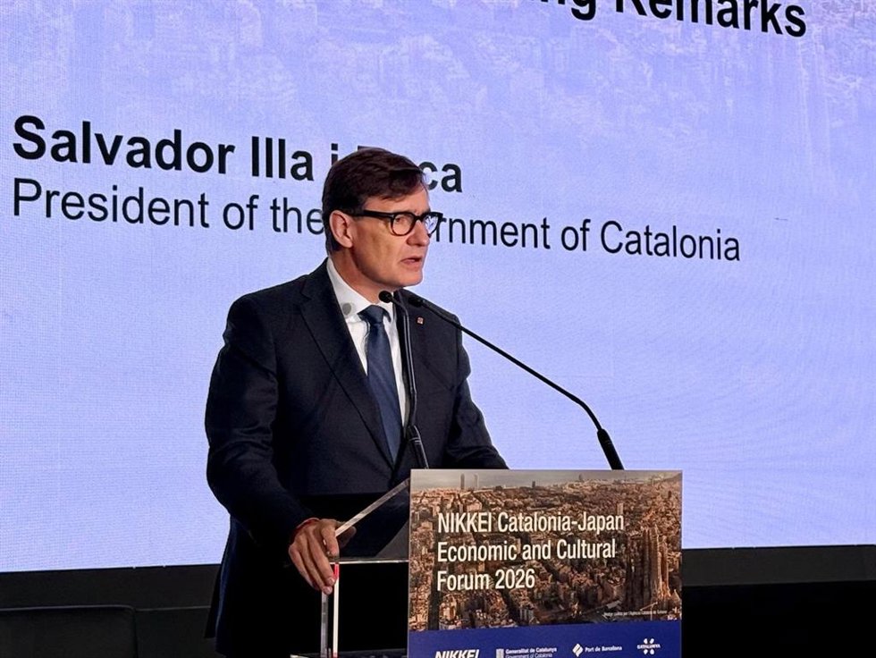 El presidente de la Generalitat, Salvador Illa, en la apertura del Fòrum Econòmic i Cultural Catalunya-Japó Nikkei