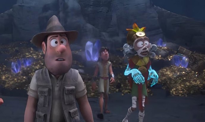 Tadeo Jones y Sara viven una odisea por el tiempo con su hija en el tronchante tráiler de La lámpara maravillosa