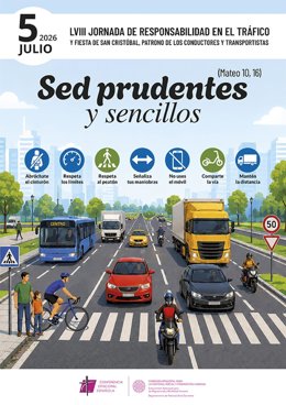 La Iglesia celebrará el próximo domingo 5 de julio la Jornada de responsabilidad en el tráfico 2026 con el lema 'Sed prudentes y sencillos'.