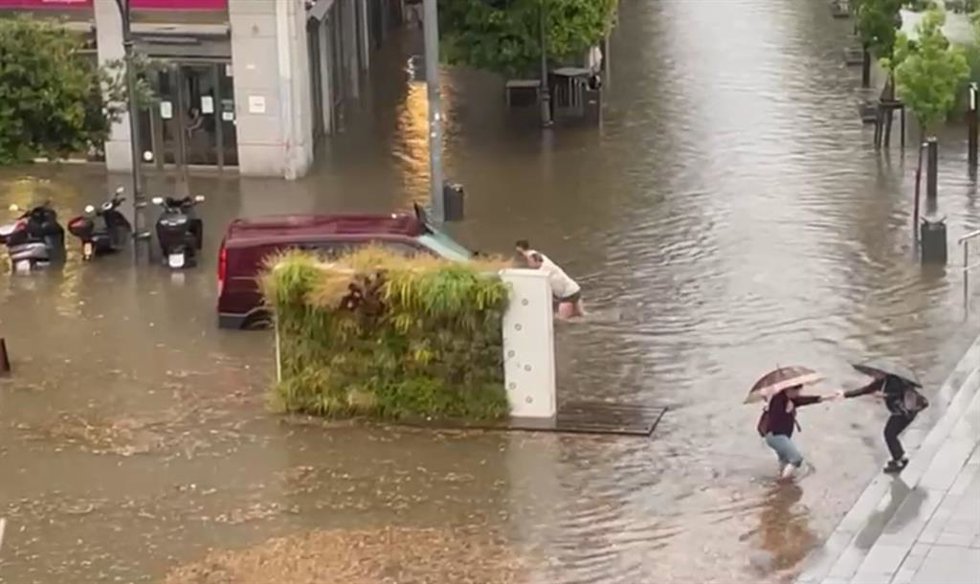 Imagen de la tromba de agua en Valladolid en junio de 2025.