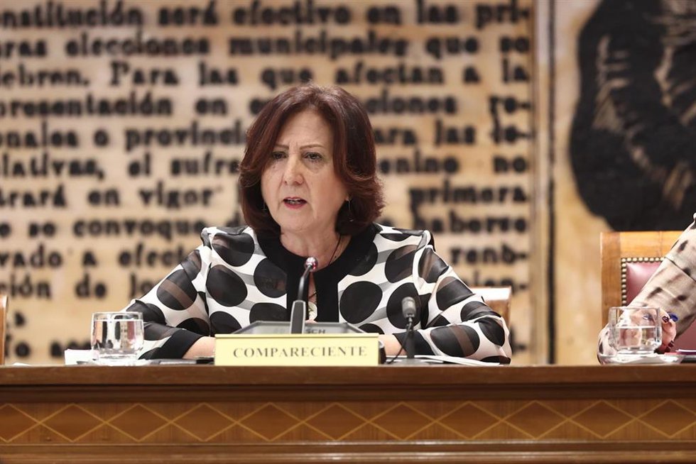 La fiscal general del Estado, Teresa Peramato Martín, comparece ante la Comisión de Justicia, a 19 de junio de 2026, en Madrid (España).