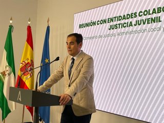 José Antonio Nieto, durante su intervención en la reunión con ONGs del ámbito de la Justicia Juvenil.