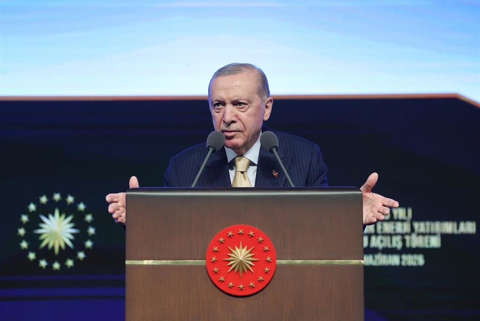 El presidente turco, Recep Tayyip Erdogan, en rueda de prensa.