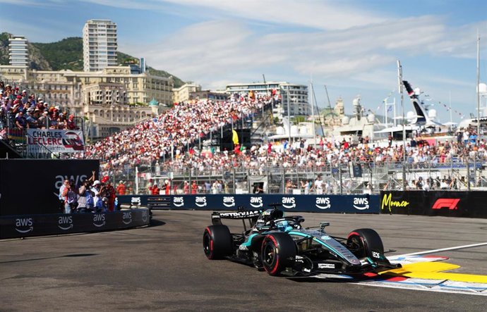 El piloto británico George Russell durante el Gran Premio de Mónaco 2026