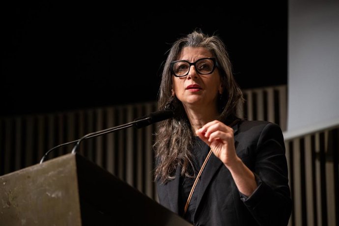 Archivo - La Relatora especial de las Naciones Unidas sobre los territorios palestinos Francesca Albanese, durante una rueda de prensa, en el Museo de Arte Contemporáneo de Barcelona (Macba), a 8 de mayo de 2026, en Barcelona, Catalunya (España). 